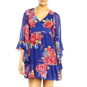 BNWT Betsy Johnson boho floral chiffon dress size 12